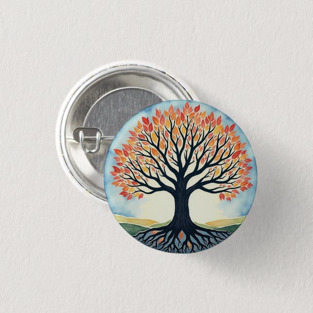 TREE OF LIFE  1 INCH ROUND BUTTON (Front & Back)