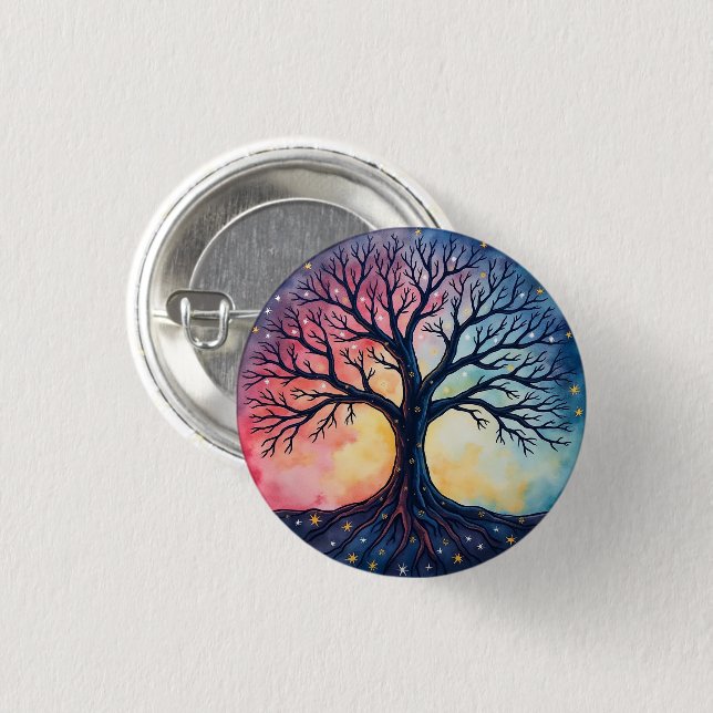 TREE OF LIFE  1 INCH ROUND BUTTON (Front & Back)