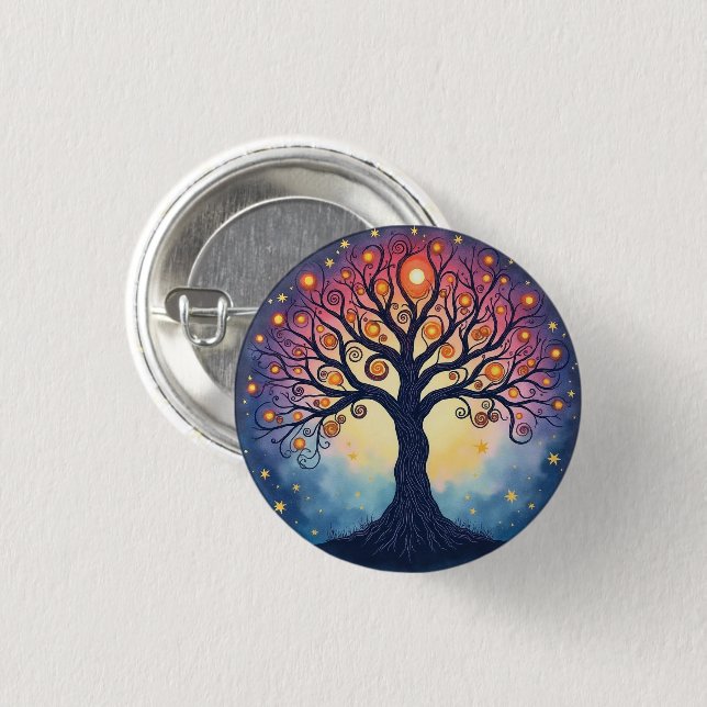 TREE OF LIFE  1 INCH ROUND BUTTON (Front & Back)