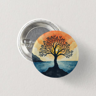 TREE OF LIFE  1 INCH ROUND BUTTON