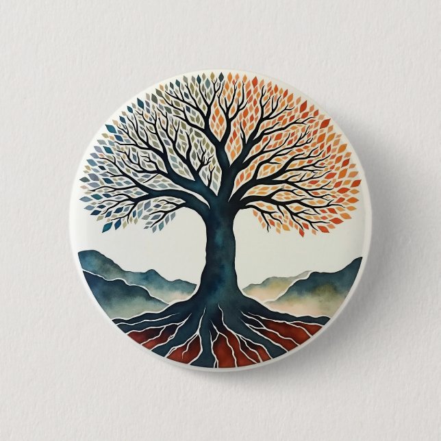 Tree of Life 2 Inch Round Button (Front)