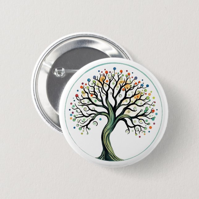 Tree of Life 2 Inch Round Button (Front & Back)