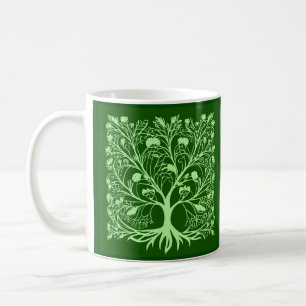 Tree of Life #3 Light and Dark Green Coffee Mug