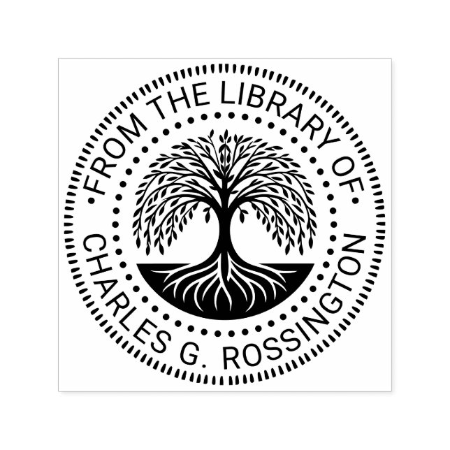 Tree of Life #3N Library Book Name Self-inking Stamp (Design)