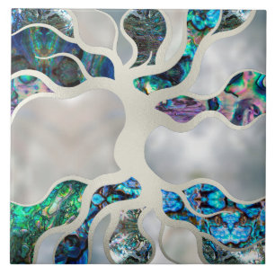 Tree of life - Abalone Shell and Pearl Tile