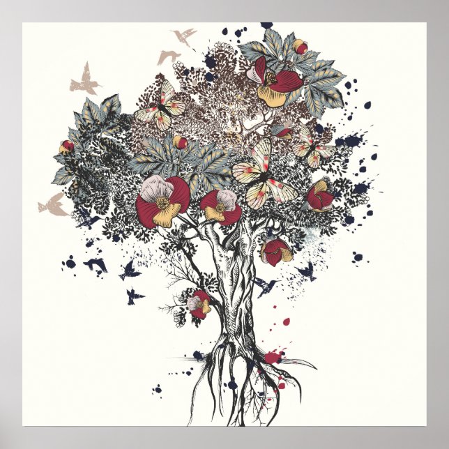 Tree of Life Abstract Art Poster (Front)