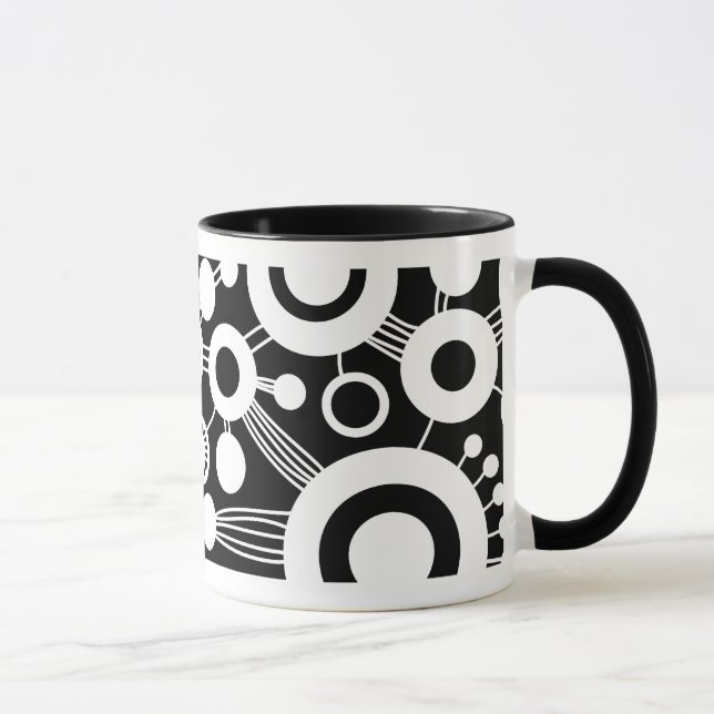 Tree of Life Abstract - Black & White Mug (Right)
