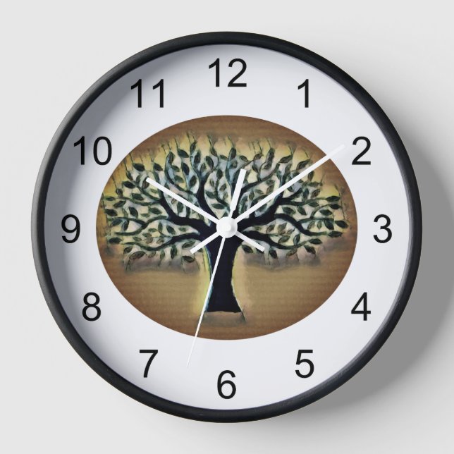 Tree of Life Abstract Nature Art  Clock (Front)