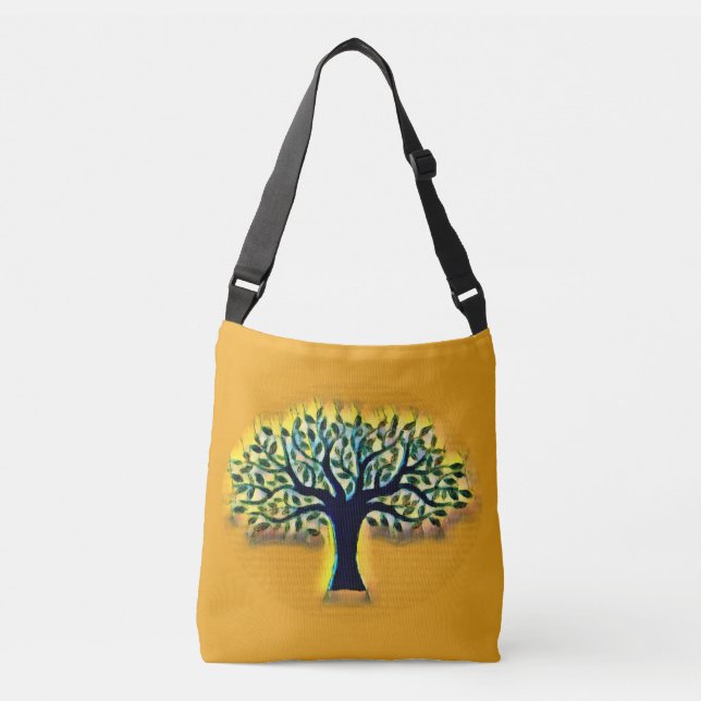 Tree of Life Abstract Nature Art  Crossbody Bag (Front)