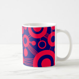 Tree of Life Abstract - Red and Blue Coffee Mug