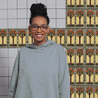 Tree of Life Abstract Yellow Orange Mid-Century