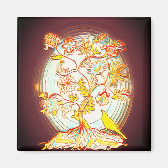 Tree of Life and a bird Magnet (Front)