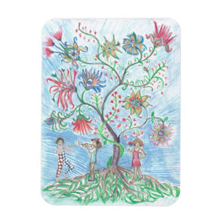 Tree of life and two figures magnet