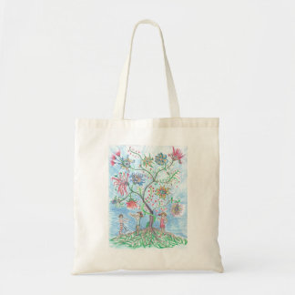 Tree of life and two figures tote bag