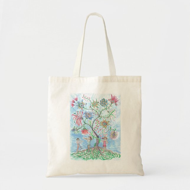 Tree of life and two figures tote bag (Front)