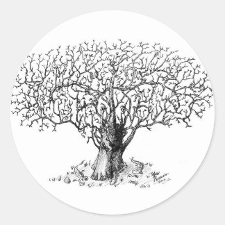 Tree of Life - animals Classic Round Sticker