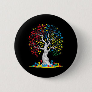 Tree Of Life Autism Awareness  2 Inch Round Button
