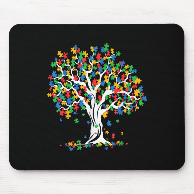 Tree Of Life Autism Awareness Month Funny Asd Supp Mouse Pad (Front)