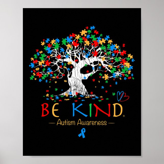 Tree Of Life Autism Awareness Month Puzzle Asd Sup Poster (Front)