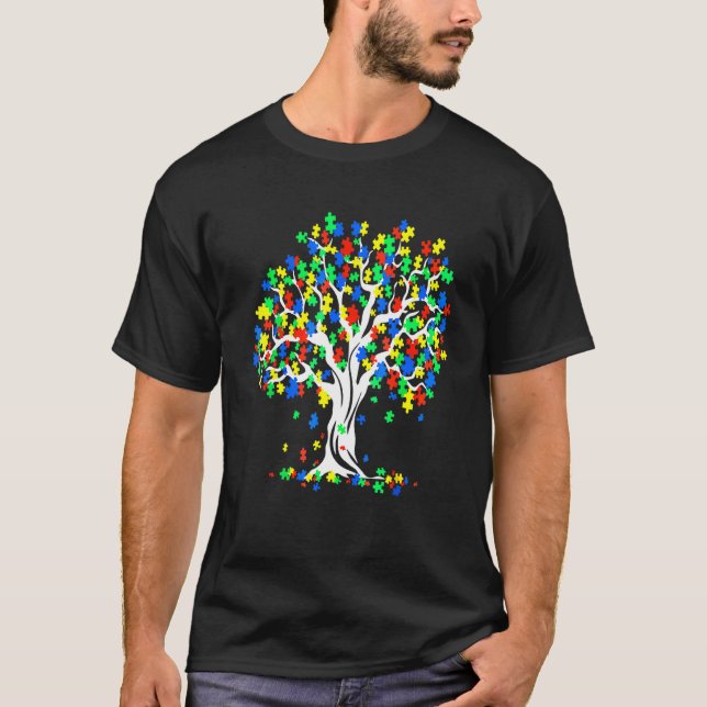 Tree Of Life Autism Awareness Month Tee Funny Asd  (Front)
