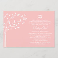 Tree of Life Baby Girl Naming Day Pink Butterfly