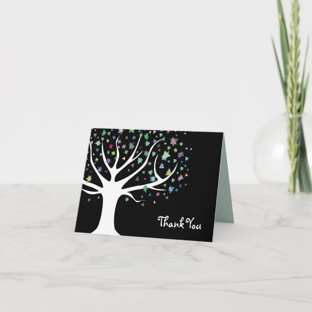 Tree of Life Bat Mitzvah Folded Thank You Card (Front)