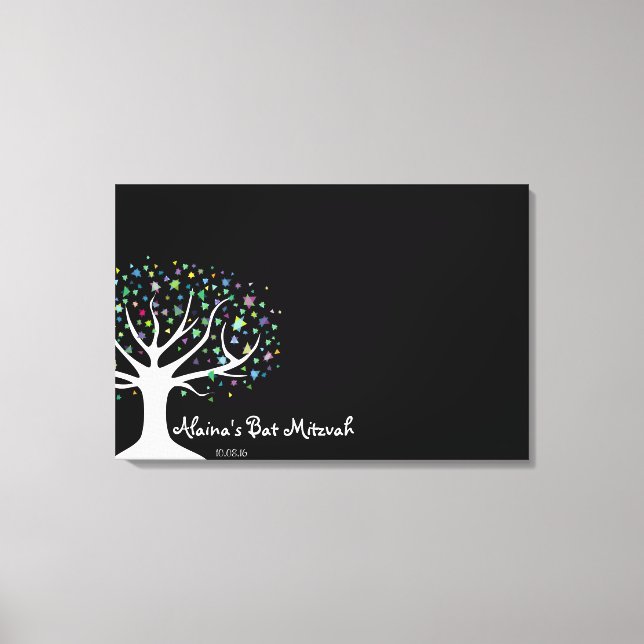 Tree of Life Bat Mitzvah Sign-In Board Canvas Print (Front)