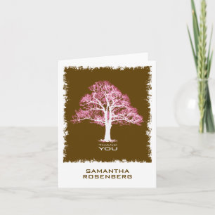 Tree of Life Bat Mitzvah Thank You Card, Chocolate