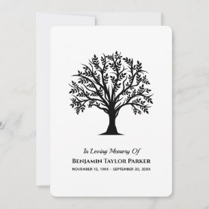 Tree Of Life Bereavement Sympathy Funeral Memorial Thank You Card
