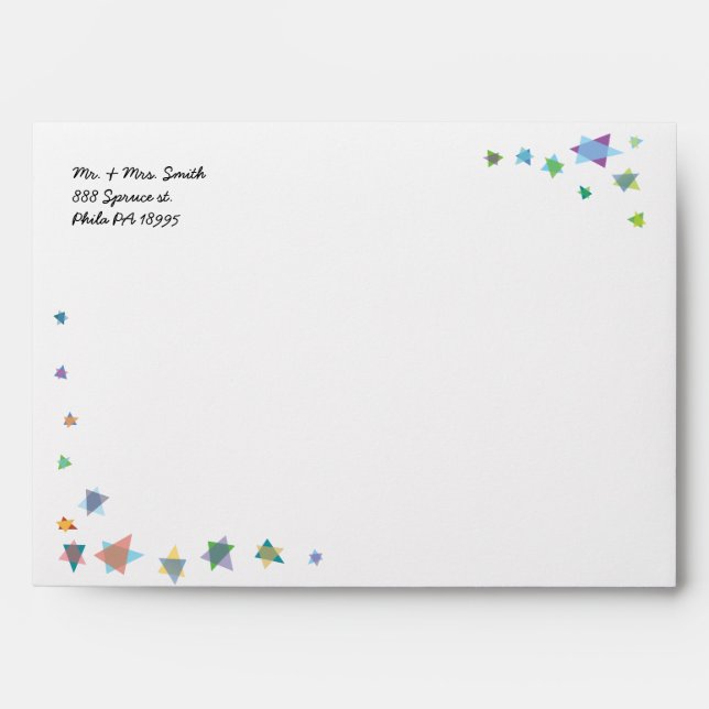 Tree of Life Birds Stars Bat Mitzvah Envelope (Front)