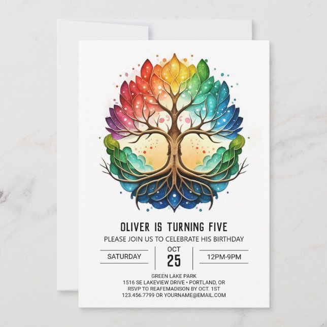 Tree of Life Birthday Invitation (Front)