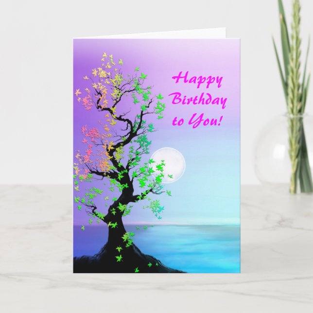 Tree of Life Birthday Moon Card (Front)
