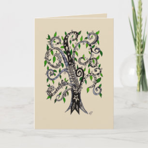 Tree of Life  Black and White Greeting Card