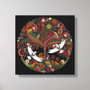 tree of life black canvas print