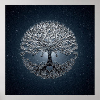 Tree of Life Blue Sky Peaceful Night Poster