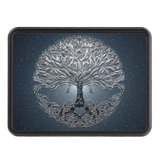 Tree of Life Blue Sky Peaceful Night Trailer Hitch Cover (Front)