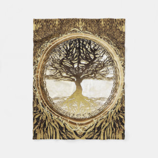 Tree of Life Brown Tree by Amelia Carrie Fleece Blanket