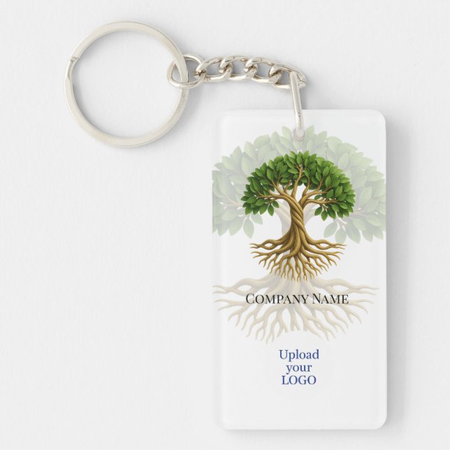Tree of Life Business Logo Promotional Material Keychain (Front)