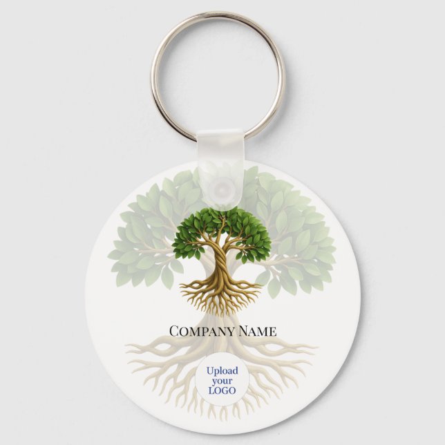 Tree of Life Business Logo Promotional Material Keychain (Front)