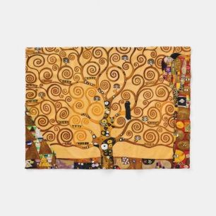Tree of Life by Gustav Klimt Fine Art Fleece Blanket