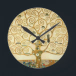 Tree of Life by Gustav Klimt Round Clock<br><div class="desc">Beautiful painting "Tree of Life" by Gustav Klimt,  1909.</div>