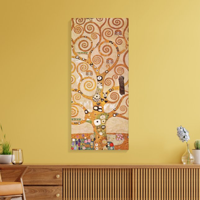 Tree of Life by Gustav Klimt, Stylized Art Nouveau Canvas Print (Insitu(LivingRoom))