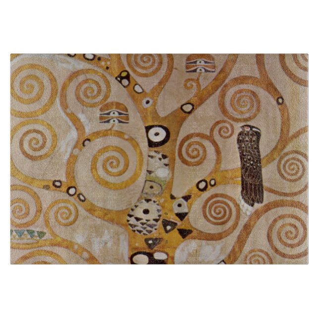 Tree of Life by Gustav Klimt, Stylized Art Nouveau Cutting Board (Front)
