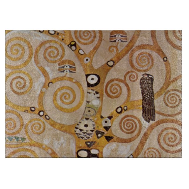 Tree of Life by Gustav Klimt, Stylized Art Nouveau Cutting Board (Front)