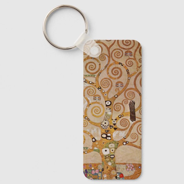 Tree of Life by Gustav Klimt, Stylized Art Nouveau Keychain (Front)