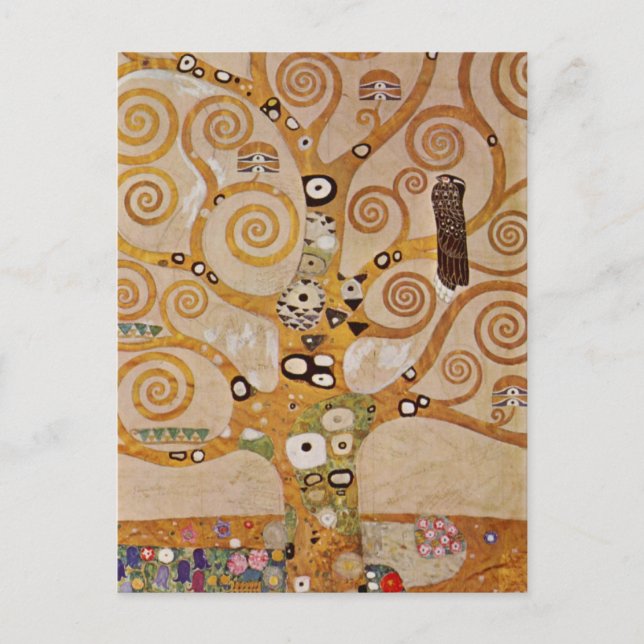 Tree of Life by Gustav Klimt, Stylized Art Nouveau Postcard (Front)