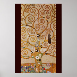 Tree of Life by Gustav Klimt, Stylized Art Nouveau Poster