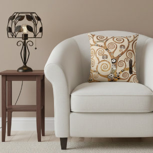 Tree of Life by Gustav Klimt Throw Pillow