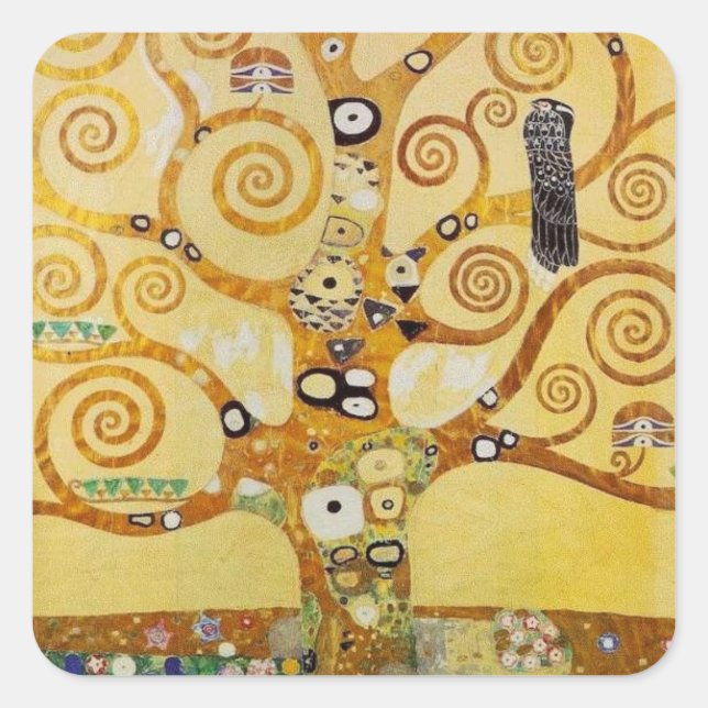 Tree of Life by Klimt Square Sticker (Front)
