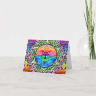 Tree of Life Calming Rainbow Thank You Card